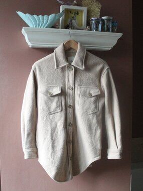Wilfred Free Ganna Shirt Jacket Shacket in Healther Bone (light cream/pink) 2XS
